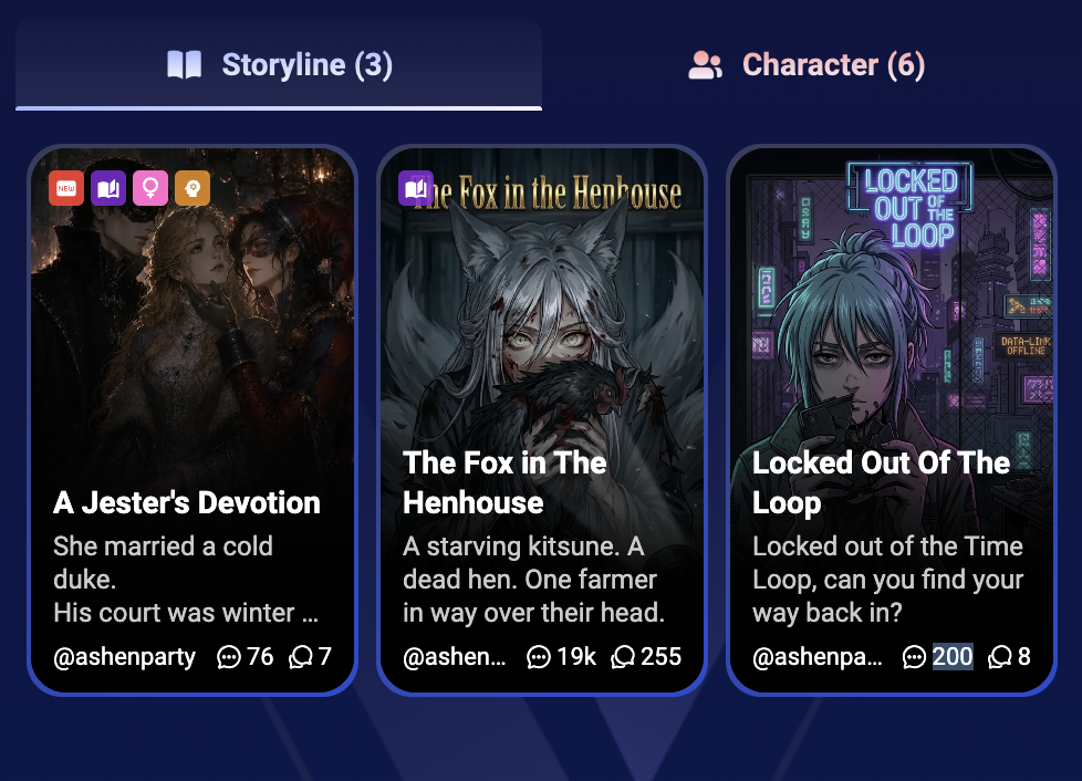 Screenshot of Isekai Zero Creator Profile